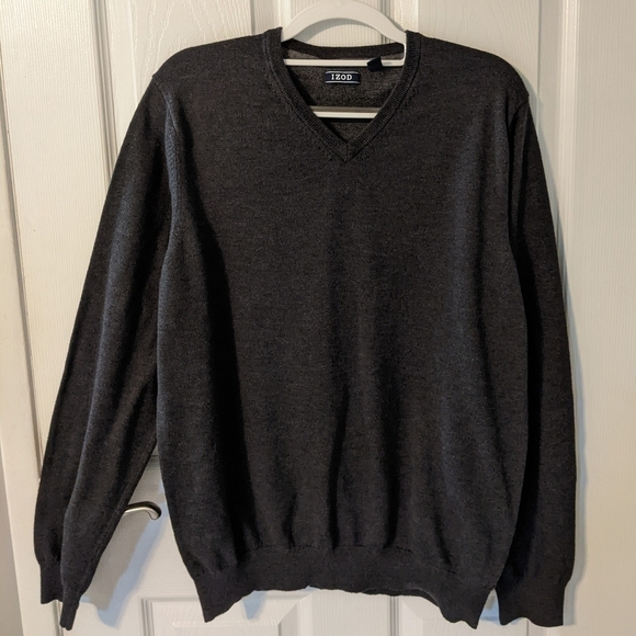 Like-New IZOD Wool Blend Men's Pullover Gray Knit Sweater Size‎ Large - Picture 1 of 5